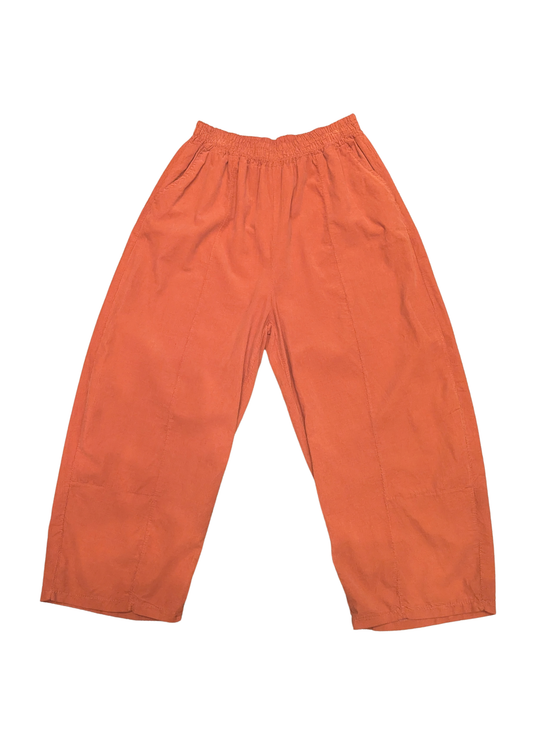 The Edit - Orange Corduroy Cocoon Trousers