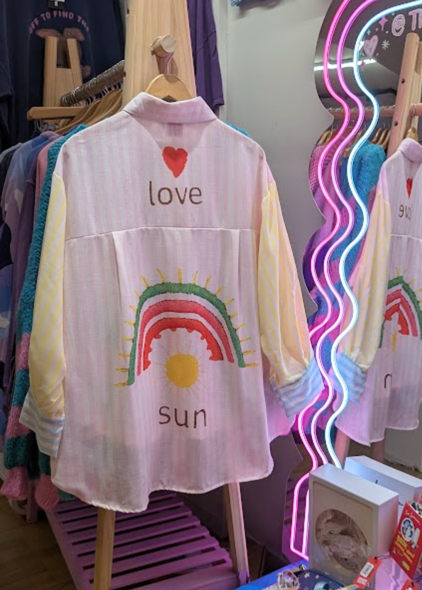 The Edit - Faux Embroidered Pastel Stripe Shirt