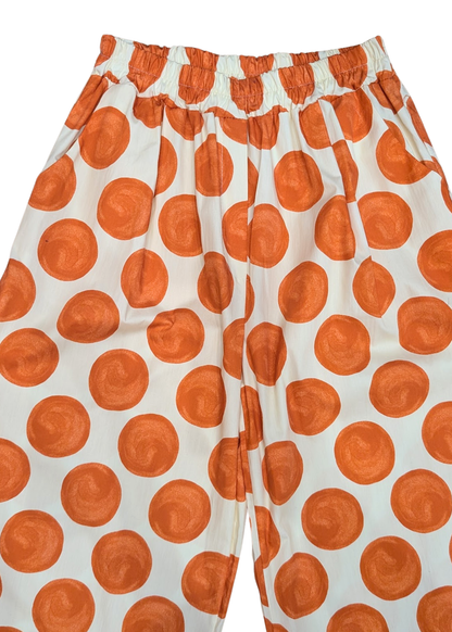 The Edit - Orange & Lemon Polka Dot Barrel Trousers