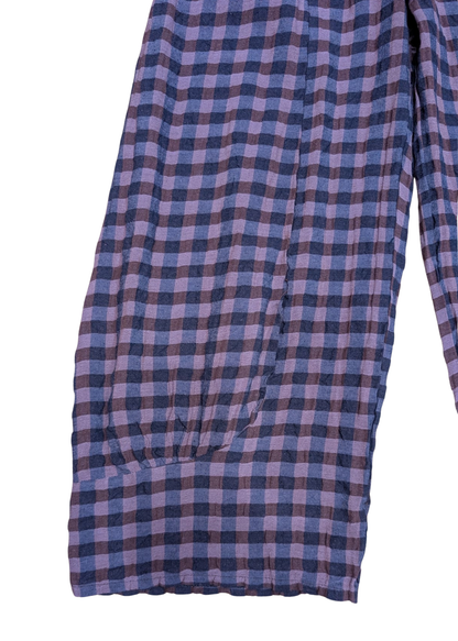 The Edit - Plum & Lavender Checked Gingham Balloon Trousers
