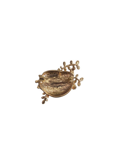 The Edit - Cat in an Orange Bowl Enamel Brooch