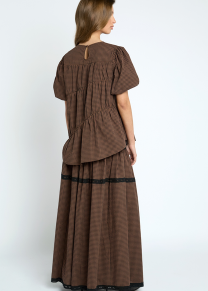 Daisy Street - Brown Check Hemlock Top