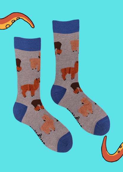 Socktopus - Grey Fluffy Alpaca Socks