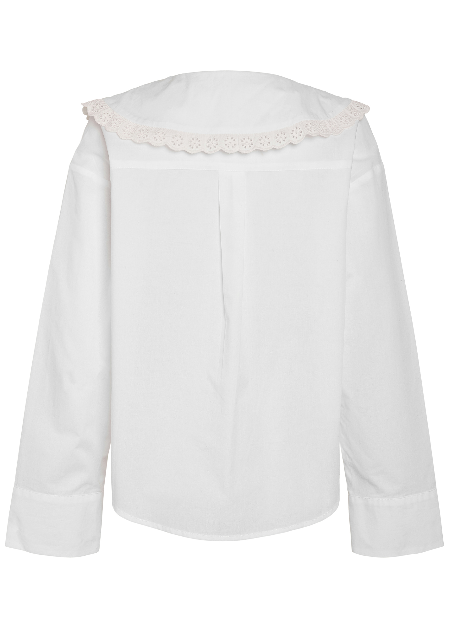Noisy May - White Blouse with Broderie Anglaise Collar