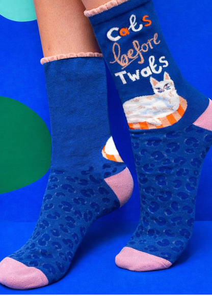 House of Disaster - Catnip 'Cats Before T***s' Socks