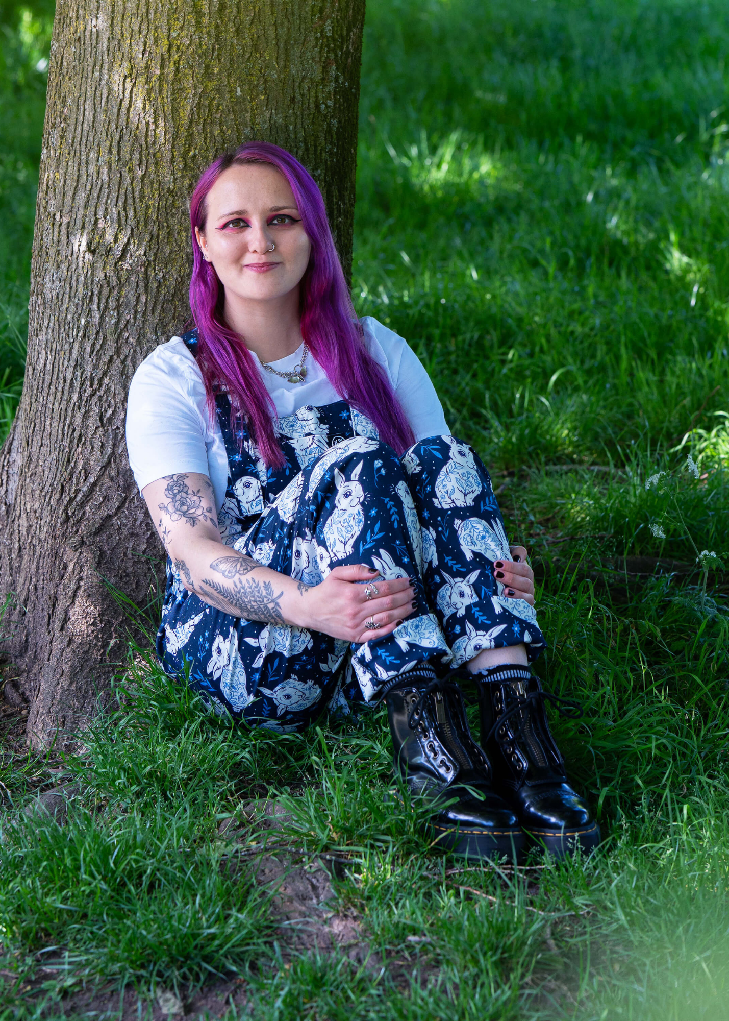 Rebel Romance x Abi Perry - Bunnies Stretch Dungarees