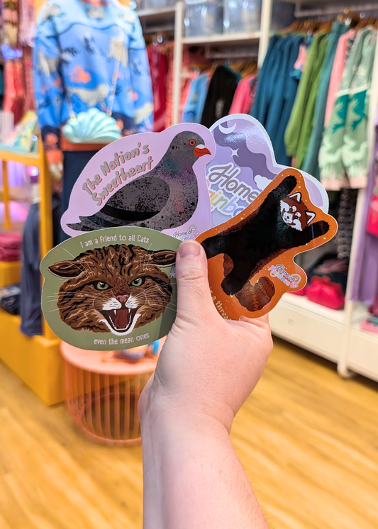 Home of Rainbows - Set of 4 Stickers Pack (Red Panda, Pigeon, Wildcat & Midnight)
