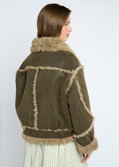 Daisy Street - Suedette Faux Fur Lined Coat