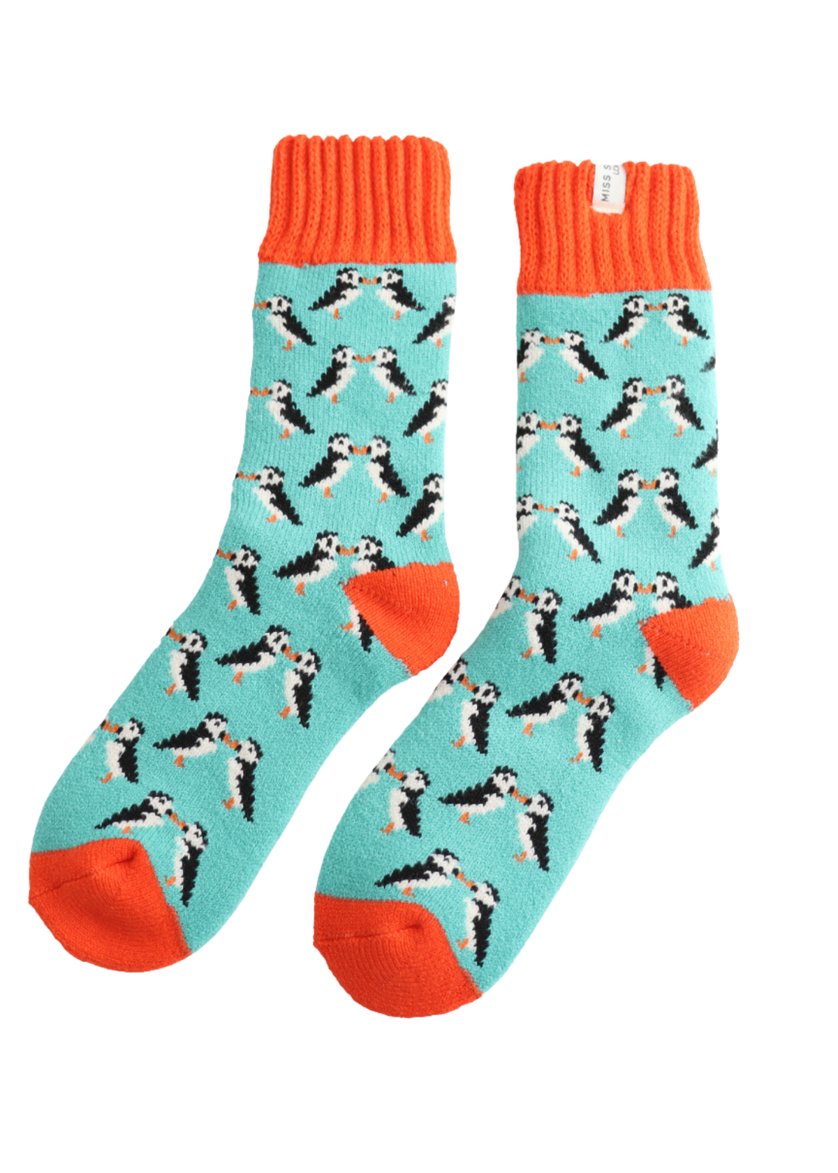 Miss Sparrow - Kissing Puffins Winter Duck Egg Socks