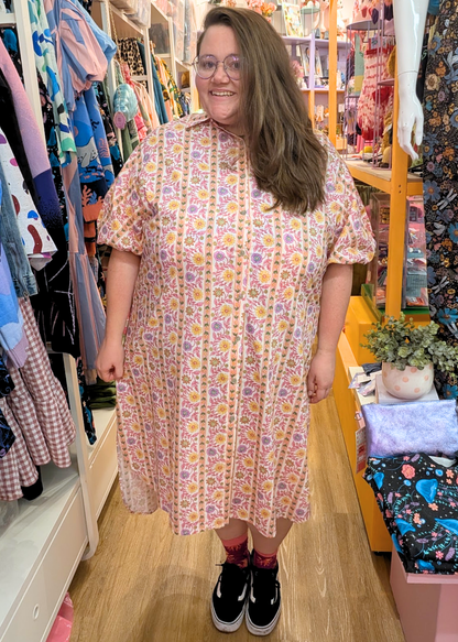 The Edit - Pastel Wallpaper Flower Print Shirt Dress