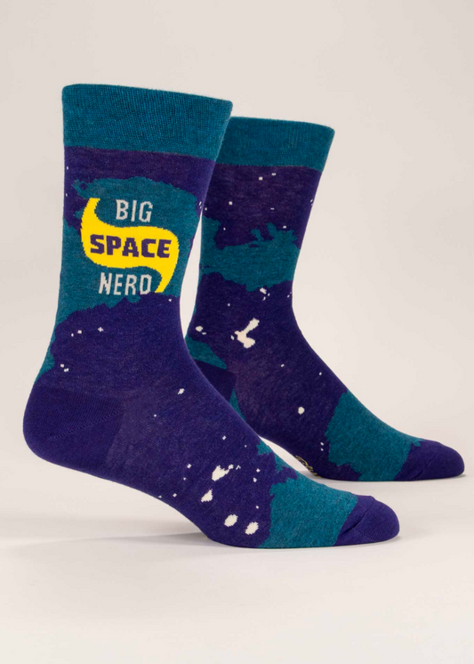 Blue Q - Big Space Nerd Mens Crew Socks