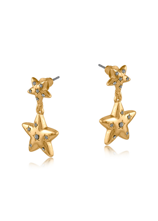 Big Metal London - Estelle Organic Star Earrings in Gold