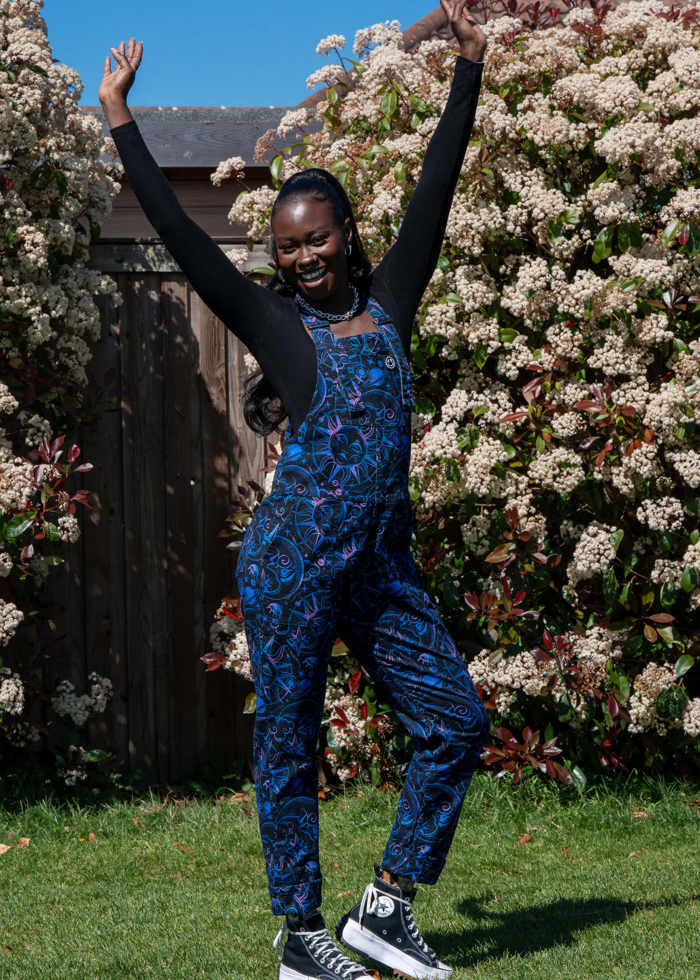 Rebel Romance - Celestial Dreams Stretch Twill Dungarees