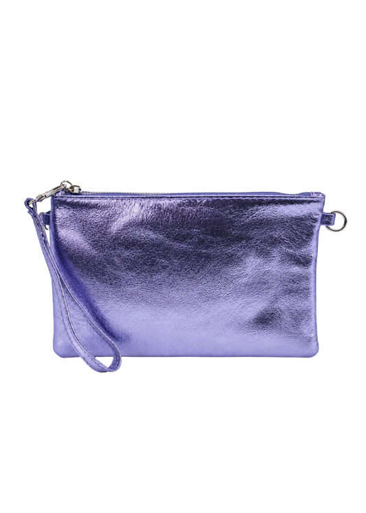 The Edit - Metallic Lilac Leather Shoulder Bag