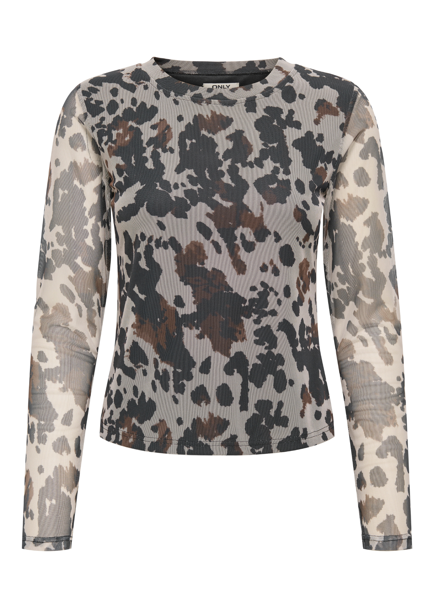 Only - Brown Cow Print Mesh Top