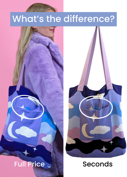 Home of Rainbows - Midnight Knit Tote Bag SECONDS