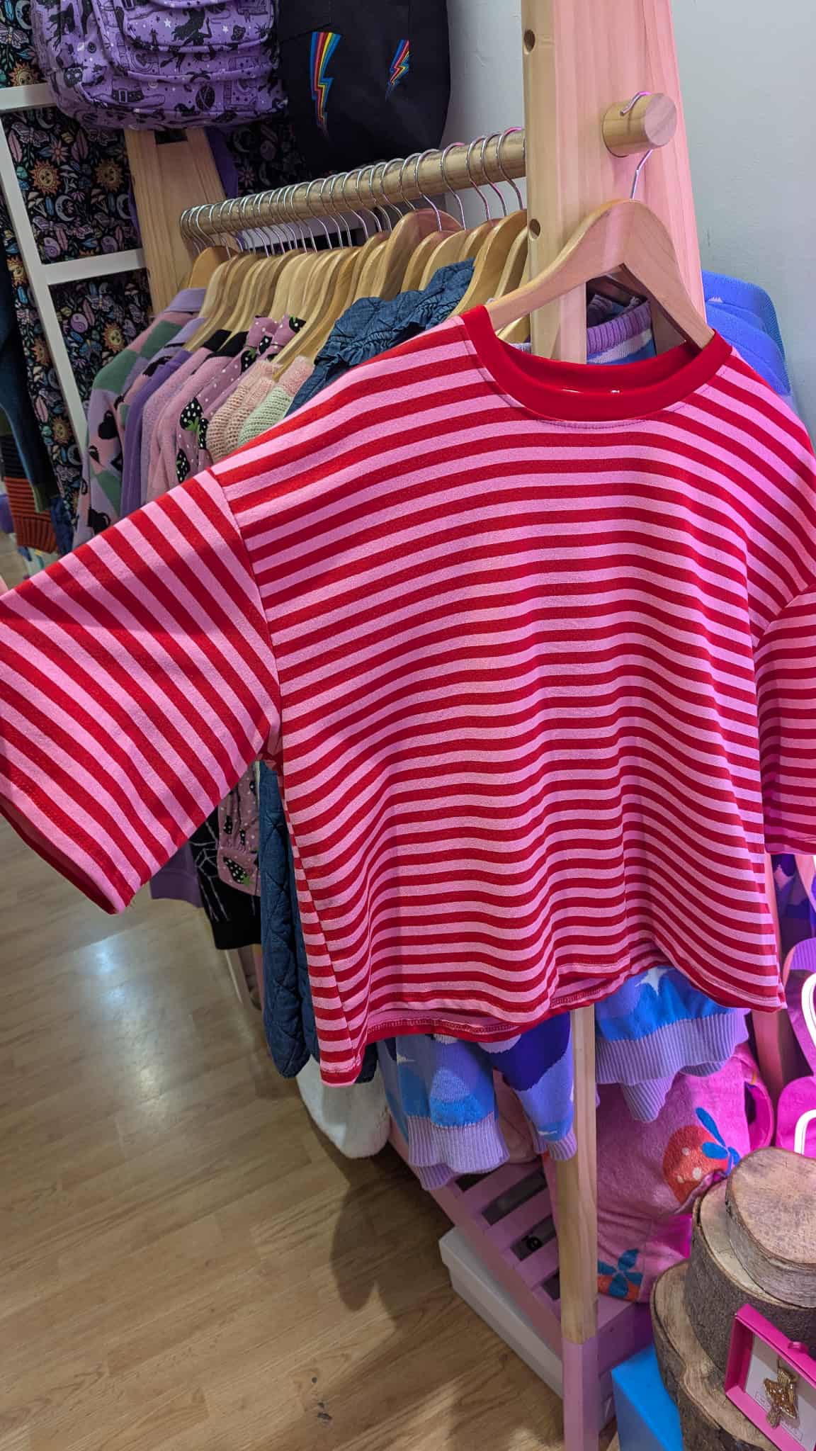 The Edit - Candy Pink & Red Stripe Tee