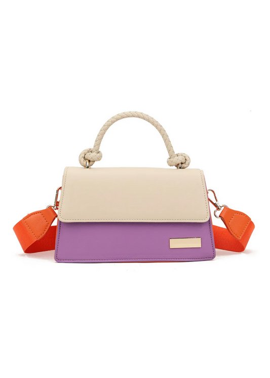 The Edit - Orange & Purple Colour Block Handbag