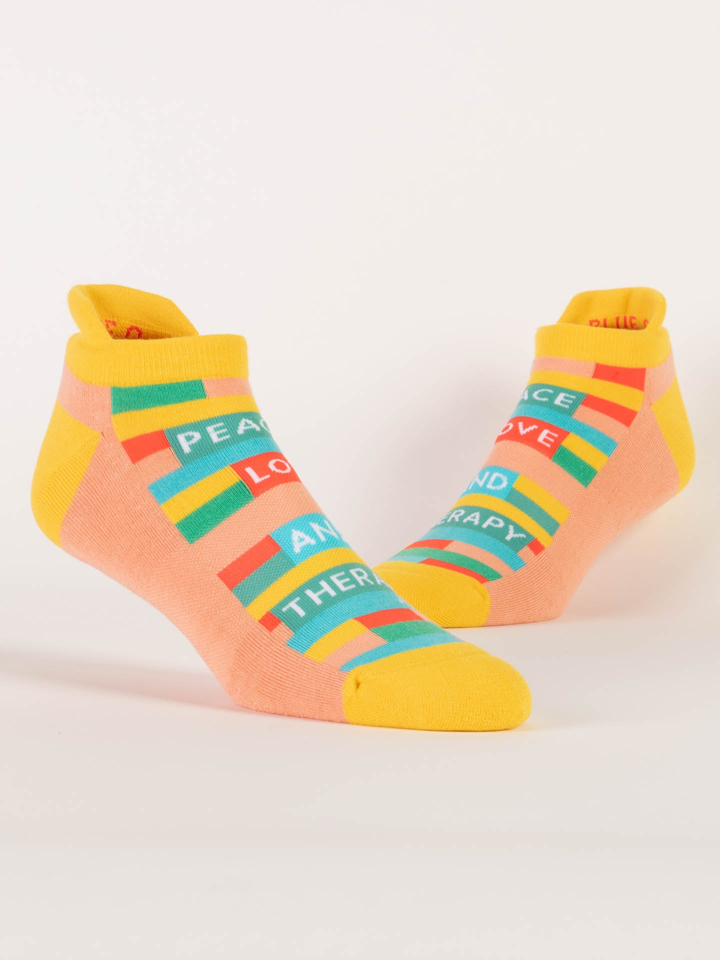 Blue Q - Peace, Love and Therapy Sneaker Socks