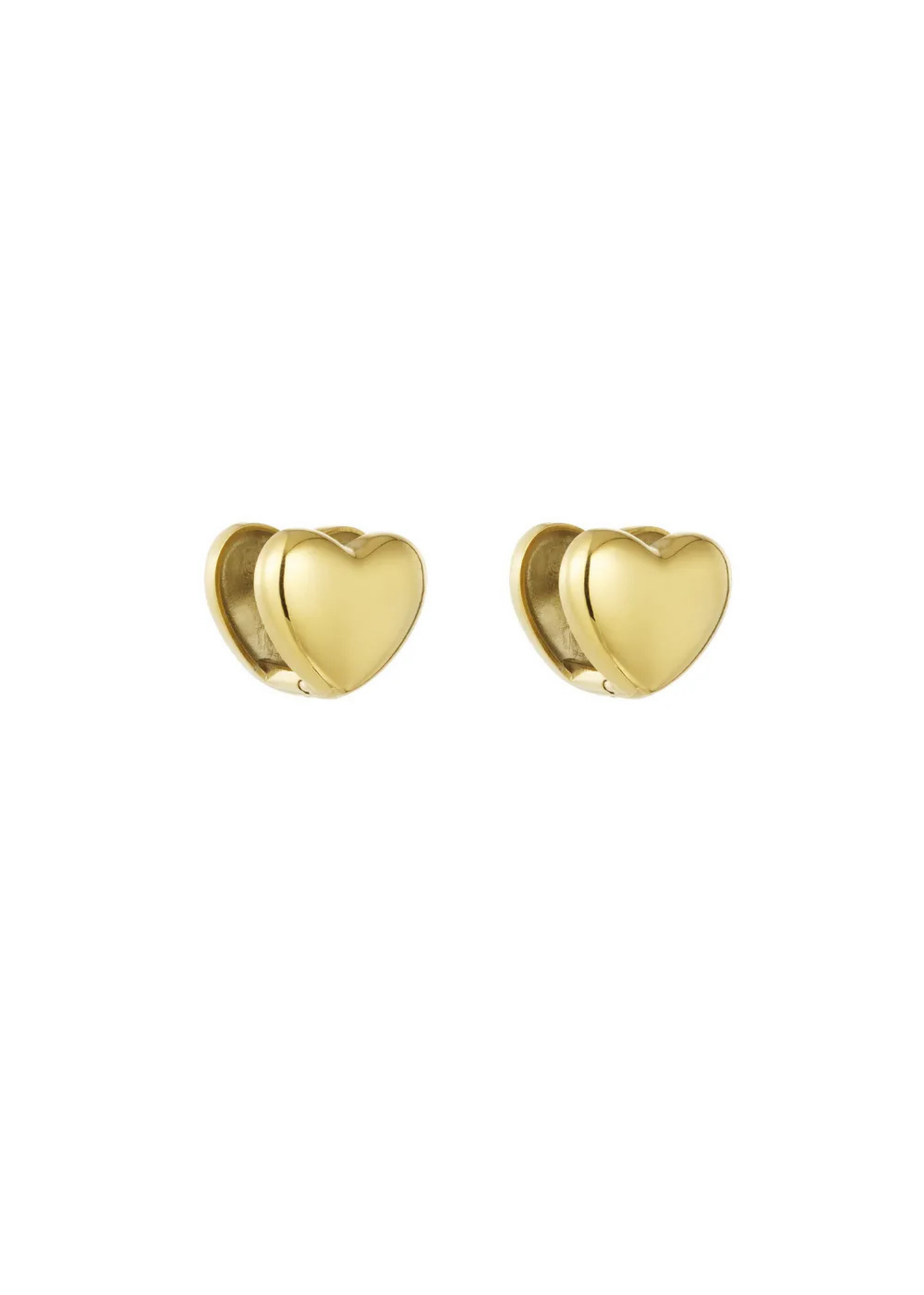 The Edit - Jewelled Heart Stud Earrings in Gold