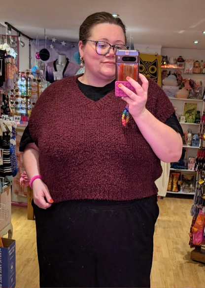 The Edit - Burgundy Chunky Knit Vest