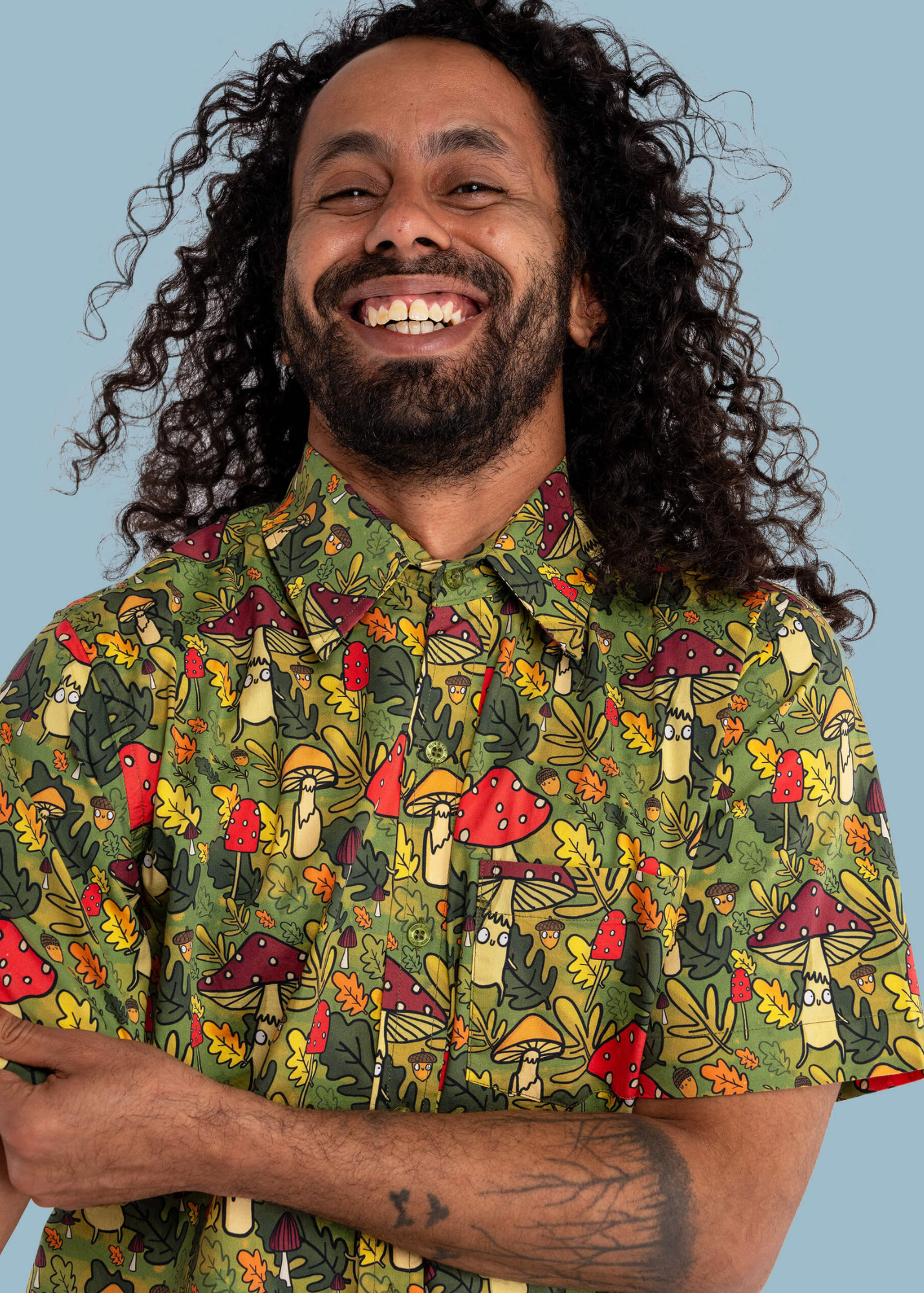 Run & Fly X Katie Abey Mushroom Boi's Short Sleeve Shirt