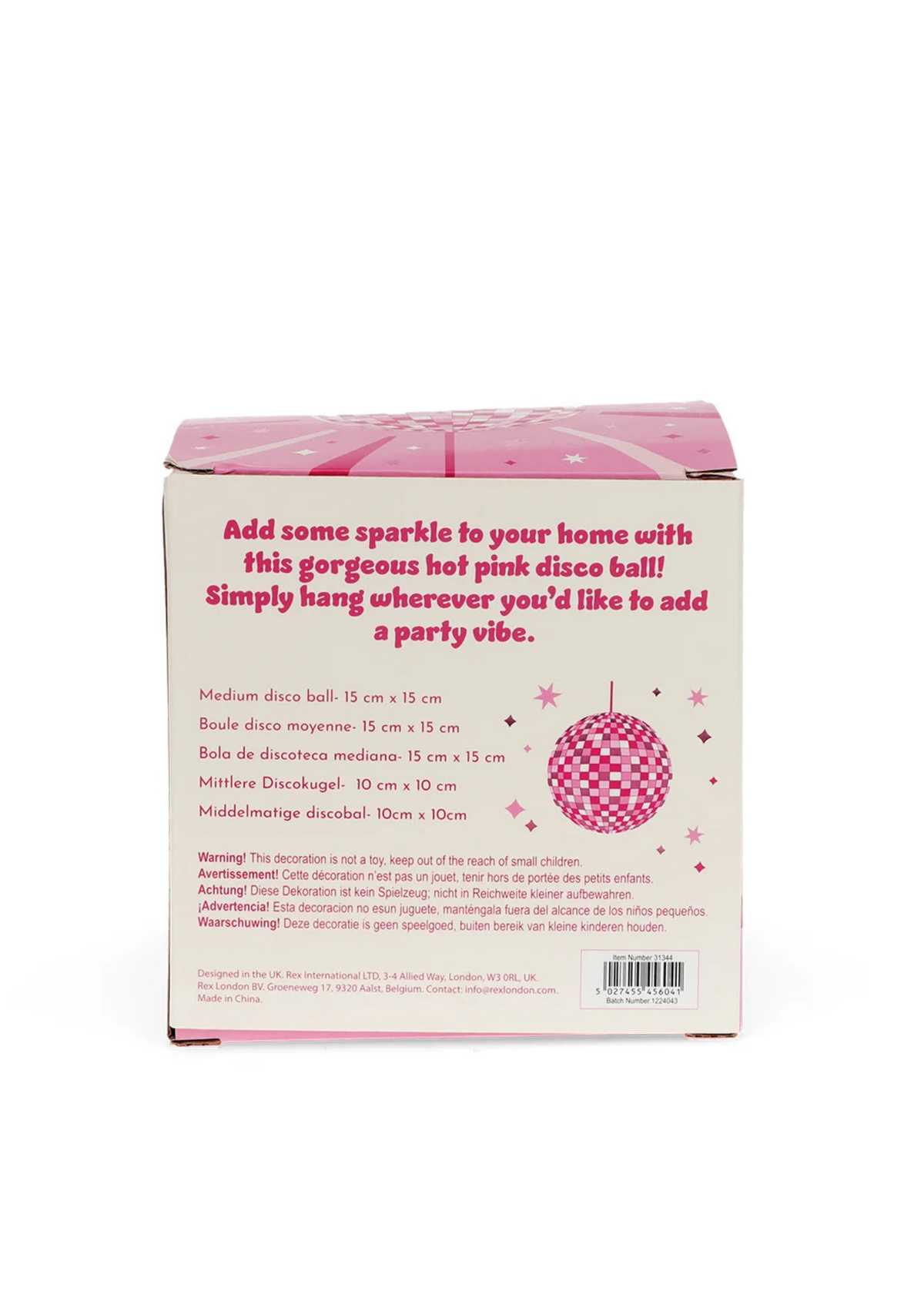 Rex London - Medium Hanging Pink Disco Ball