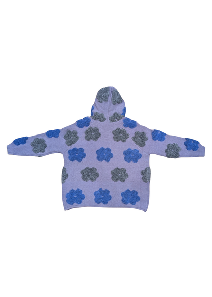 The Edit - Purple 3D Flocked Flower Hoodie