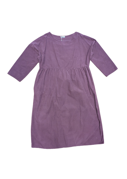 The Edit - Burgundy Needlecord Midi Smock Dress