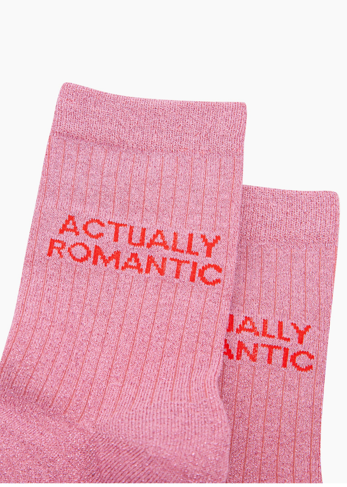Sock Talk - Pink Glitter ‘Actually Romantic’ Socks