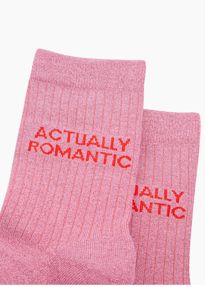 Sock Talk - Pink Glitter ‘Actually Romantic’ Socks