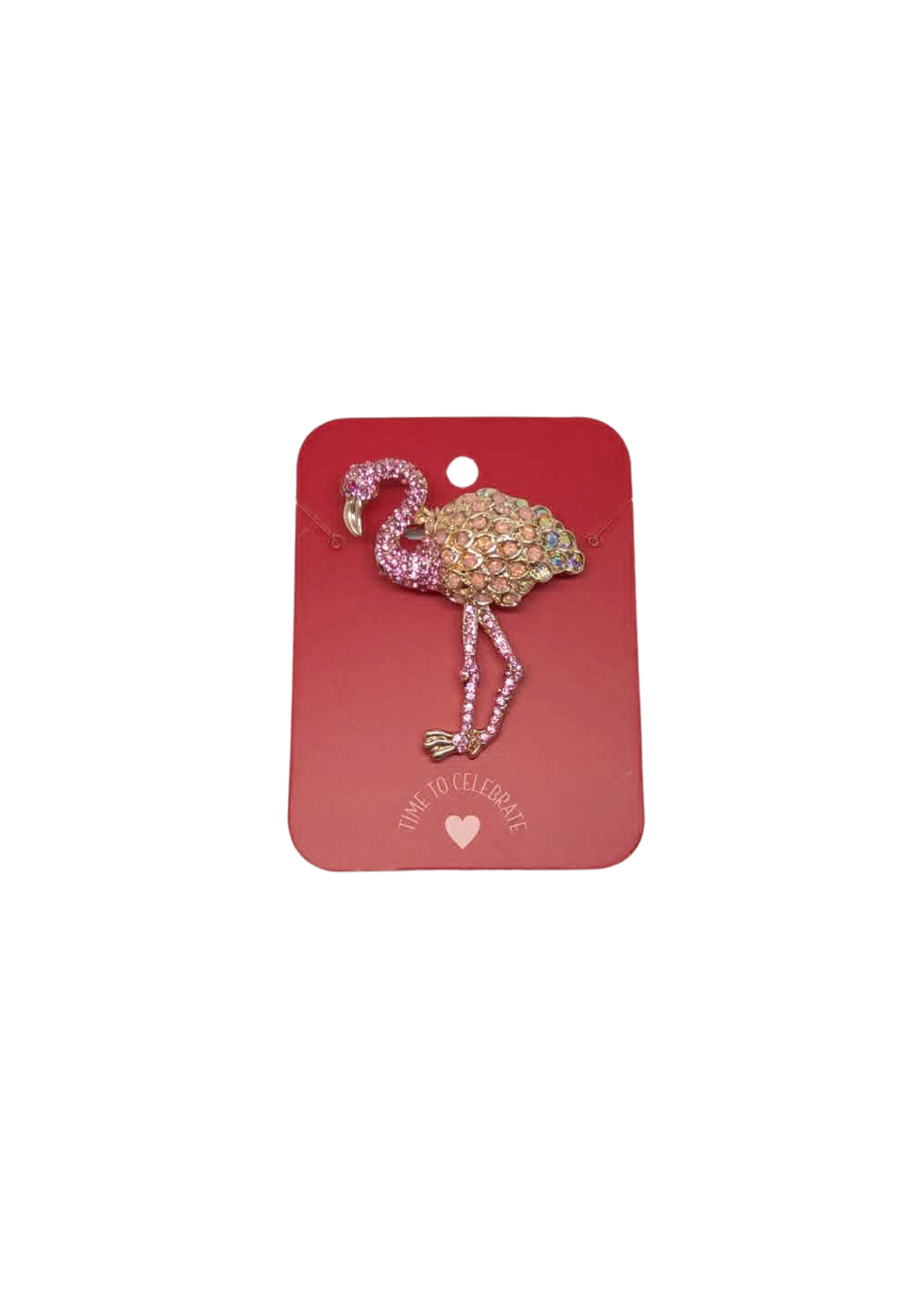 The Edit - Pink Jewel Flamingo Brooch