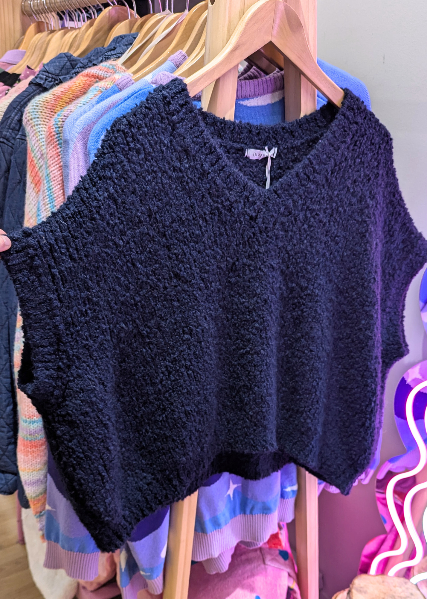 The Edit - Navy Blue Chunky Knit Vest