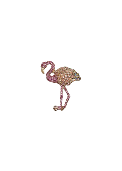 The Edit - Pink Jewel Flamingo Brooch