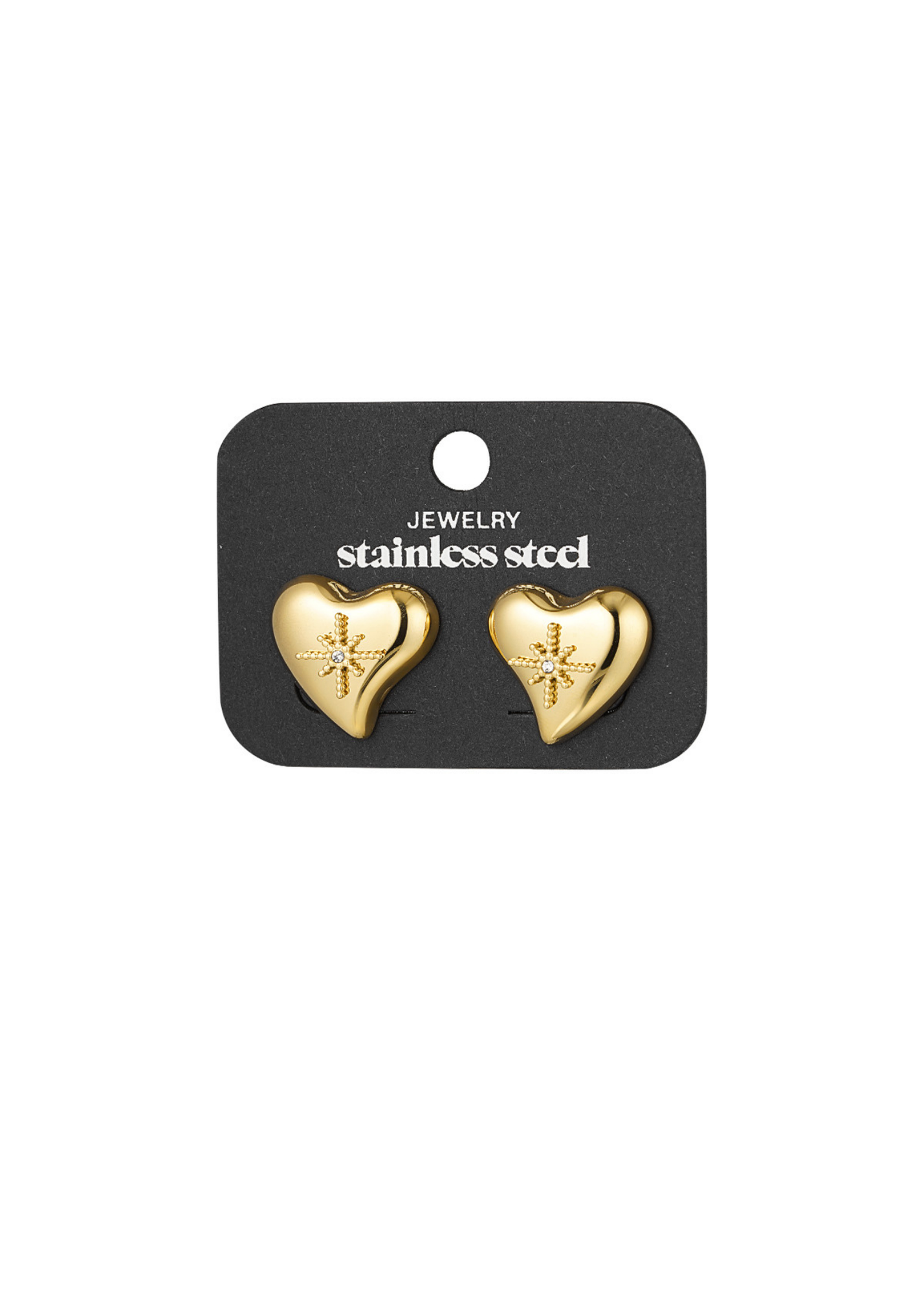 The Edit - Starburst Heart Earrings in Silver