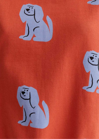 Compañia Fantastica - Rust Sweatshirt with Blue Dog Print