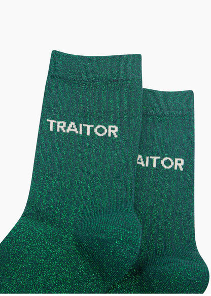 Sock Talk - Green Glitter ‘ Traitor’ Socks