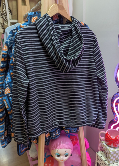 Daisy Street - Charcoal Grey Pinstripe Zip up Top