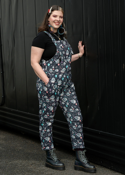 Rebel Romance x Katie Abey - Pigeon Party Stretch Dungarees