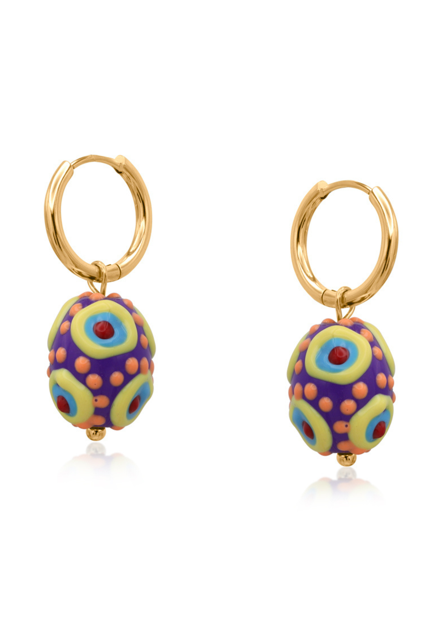 Big Metal London - Santa Fe Egg Charm Earrings