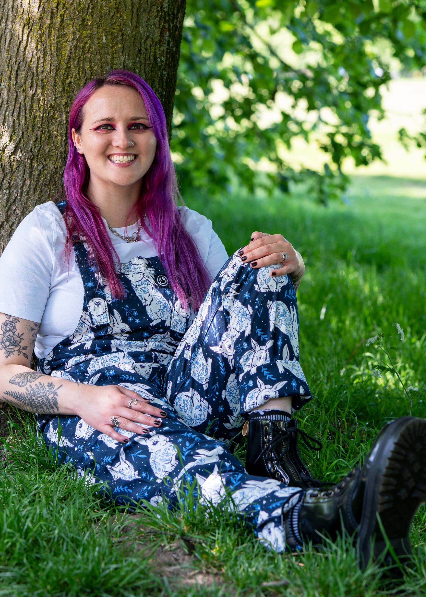 Rebel Romance x Abi Perry - Bunnies Stretch Dungarees
