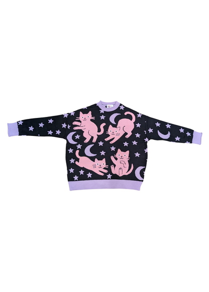 Thunder Egg - Cosmic Cats Oversized Jumper