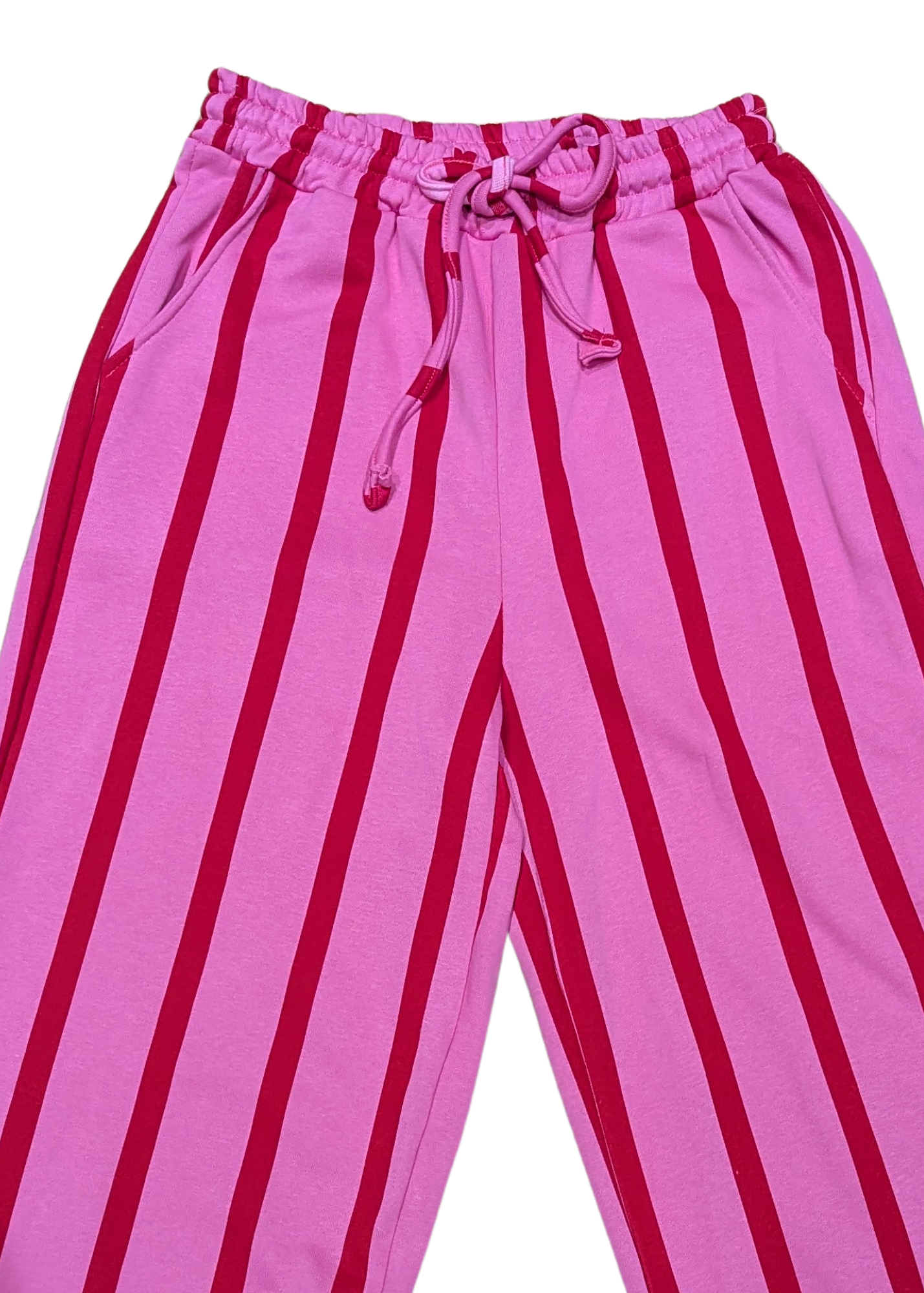 The Edit - Pink & Red Stripe Jersey Trousers