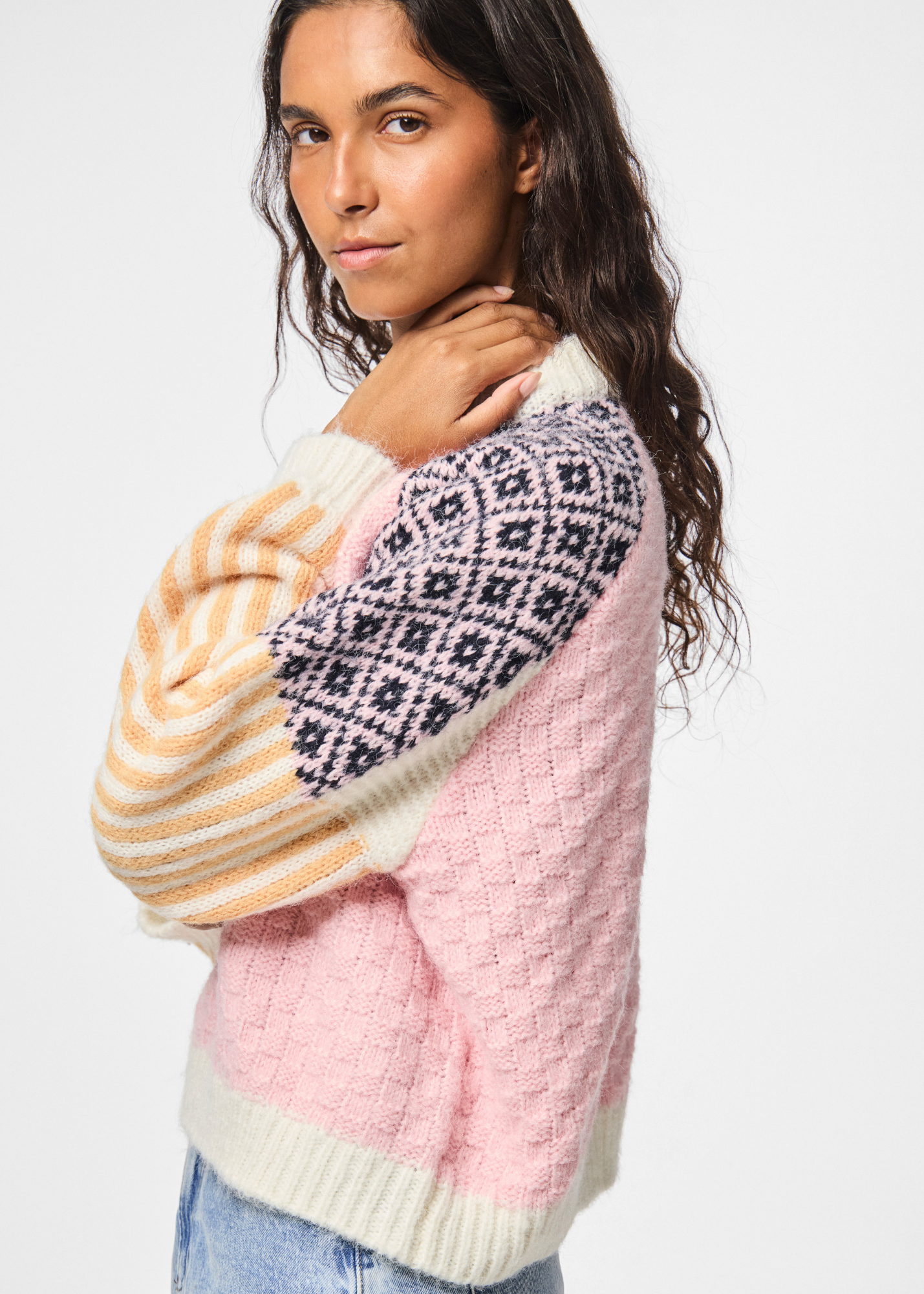 Pieces - Pastel Pink Remix Knit Jumper