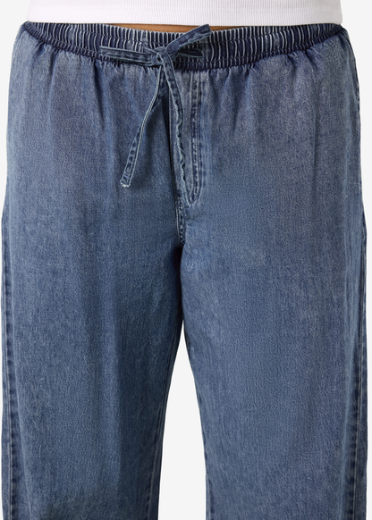 Noisy May Curve - Wide Leg Blue Denim Trousers