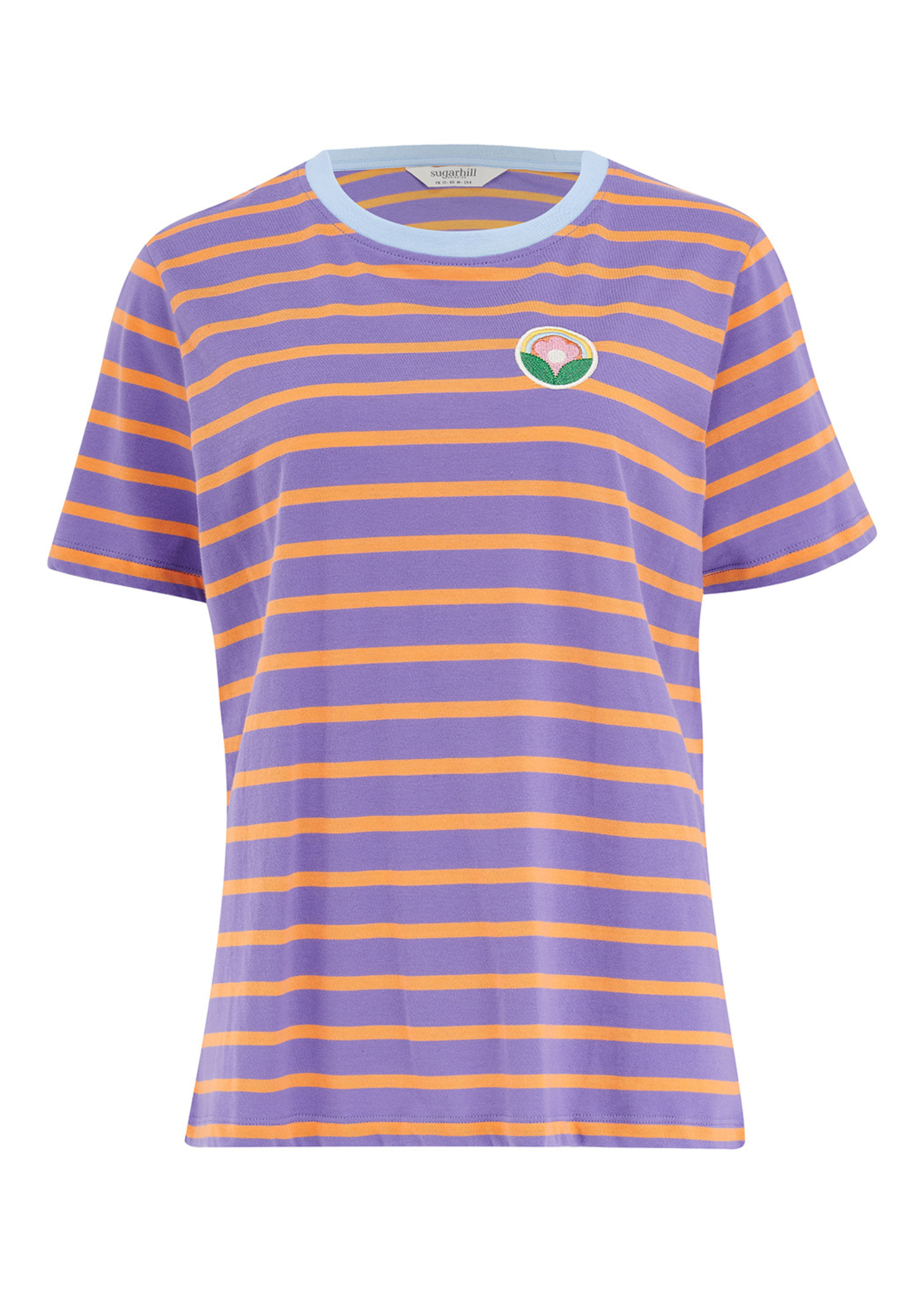 Sugarhill Brighton - Orange and Mauve Striped Maggie T-shirt