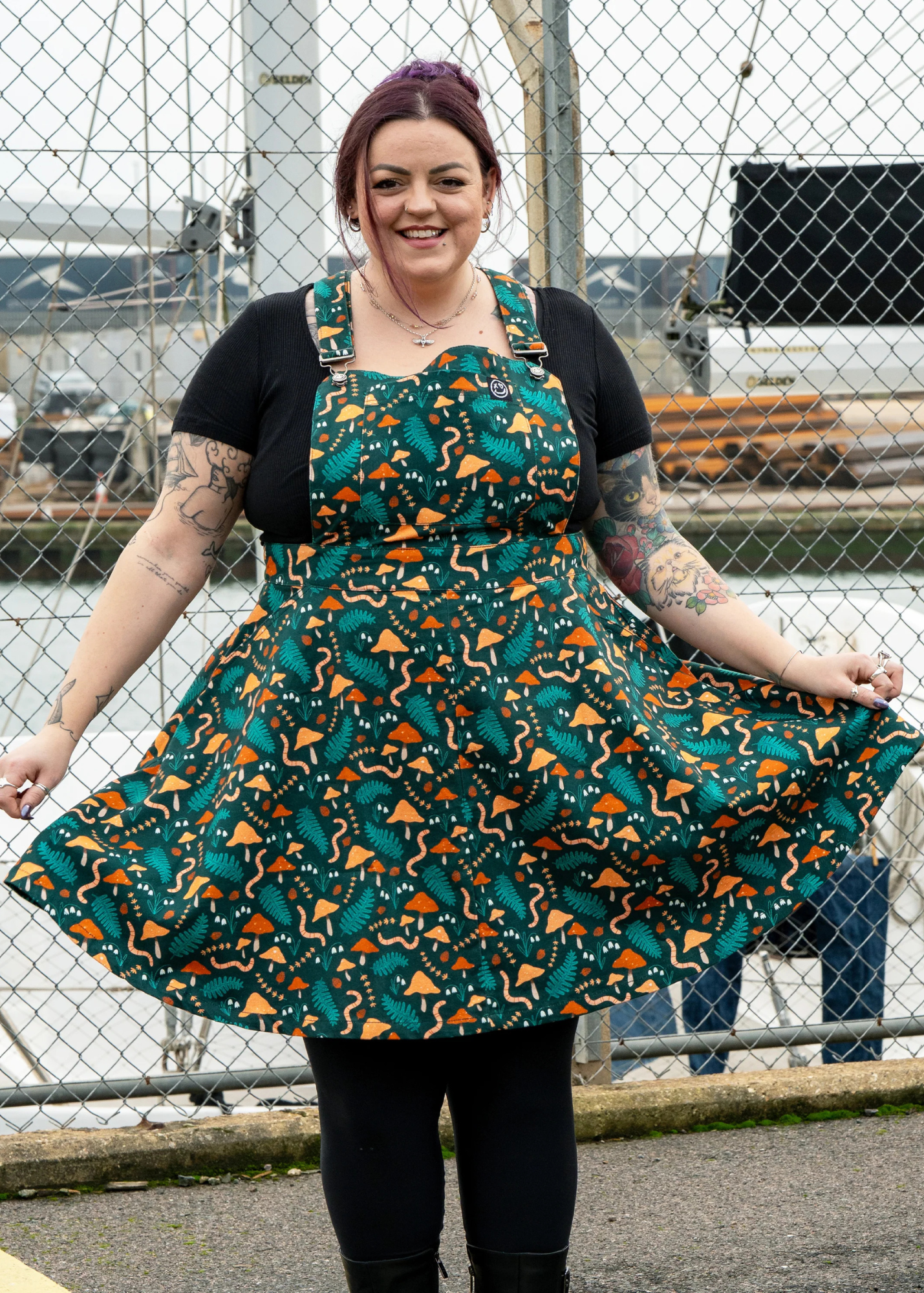 Rebel Romance x Clare Lewis Earthy Eden Stretch Flared Pinafore