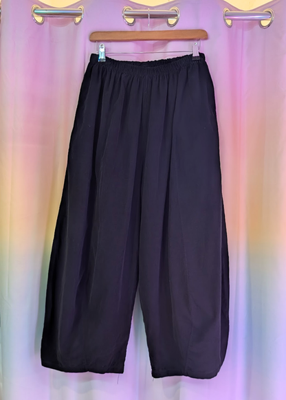 The Edit - Black Corduroy Barrel Cocoon Trousers