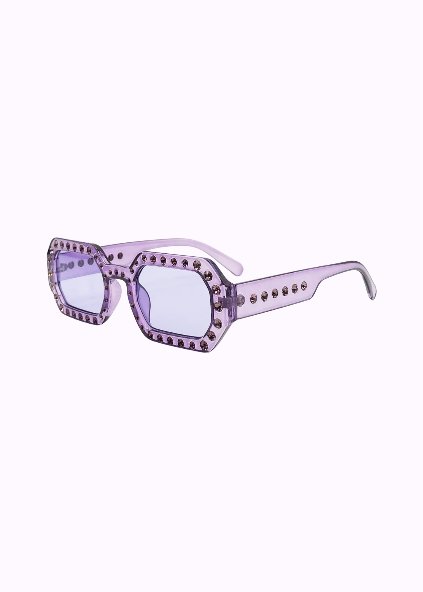 The Edit - Lilac Oval Sunglasses with Jewel Detail