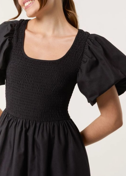 The Edit - Black Puff Sleeve Midaxi Dress